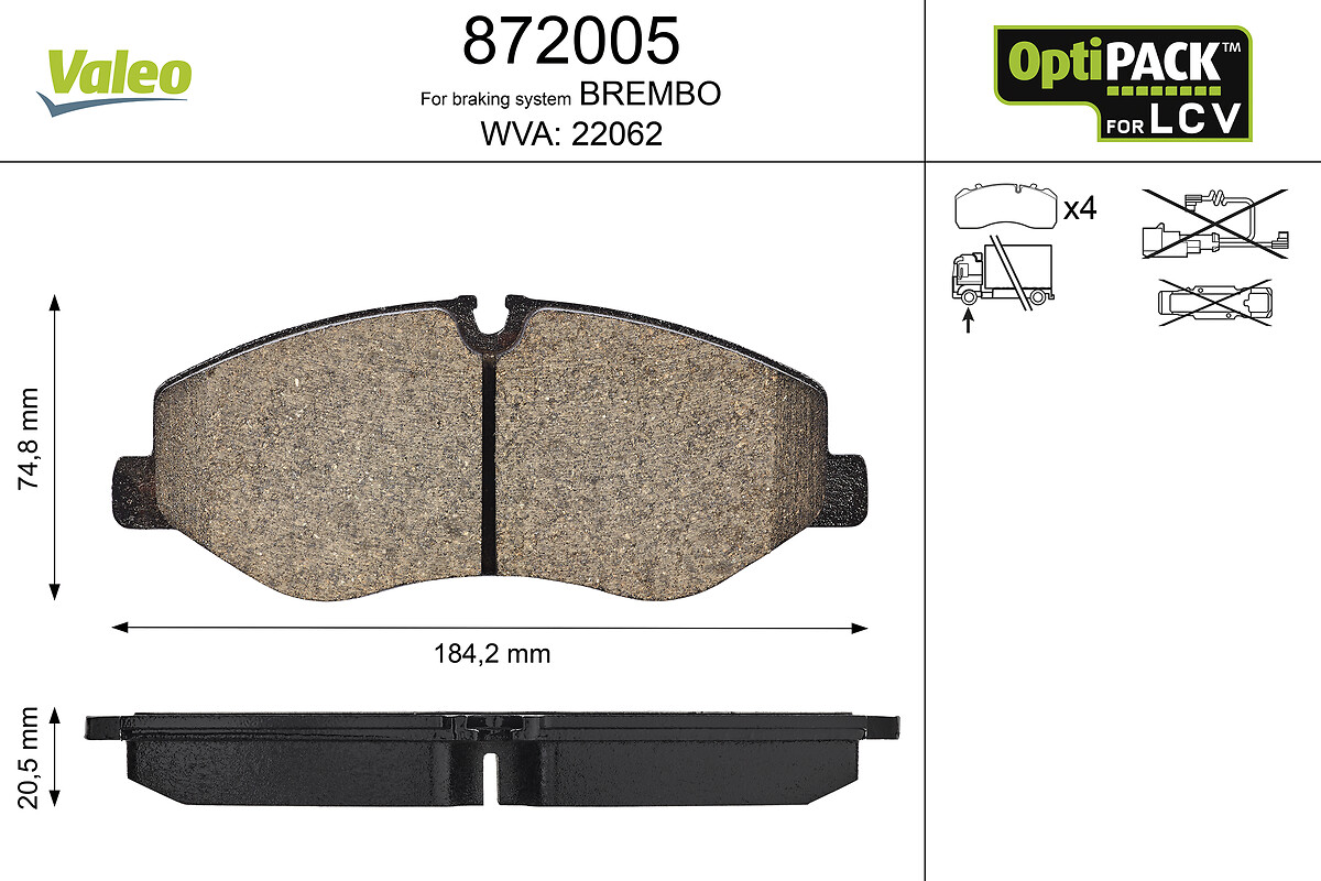 LCV BRAKE PADS MB VITO V-CLASS 2014